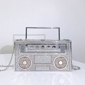 Silver and Gold Boombox Clutch